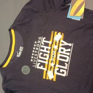 NWT Nike Livestrong lance Armstrong dri fit cotton shirt wmns L slim fit